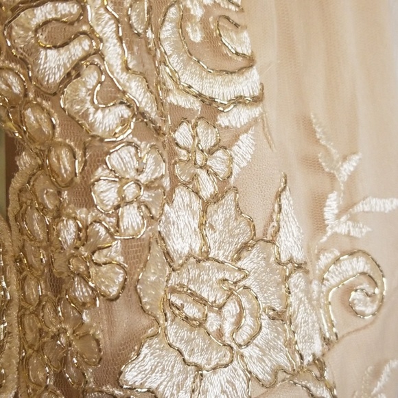 Golden Embroidered Mini Dress - Picture 8 of 8